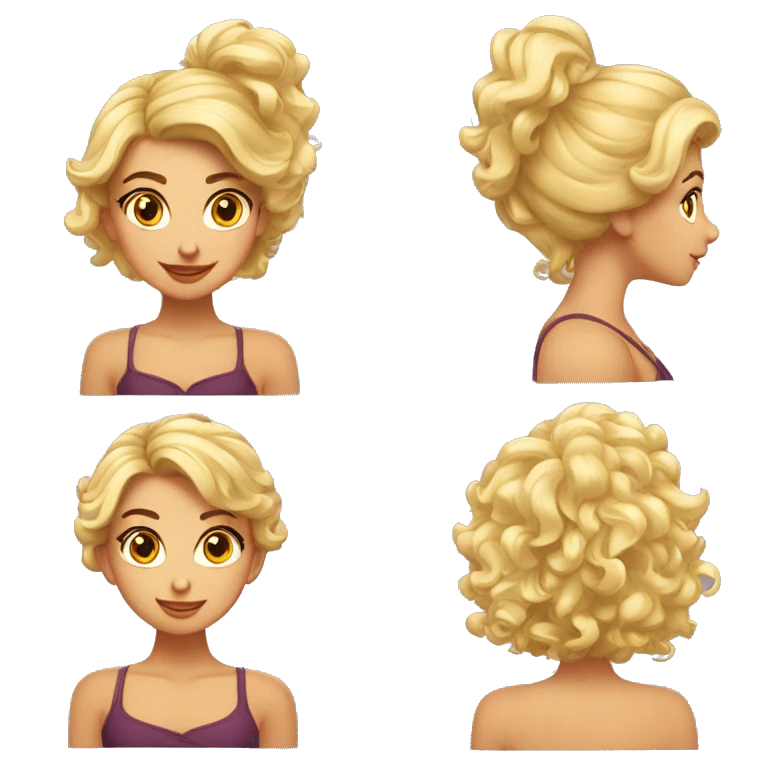 Chica morena con pelo rizado discutiendo con chica rubia con pelo rizado emoji