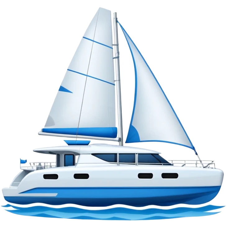 A catamaran with a white background. No wording or lettering on the boat  emoji