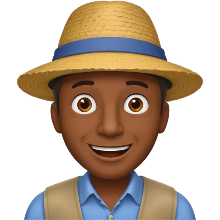 homme créole réunionnais  étonné  avec chapeau emoji