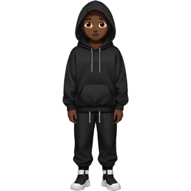 Oversized black hoodie and pants dark aesthetic  emoji