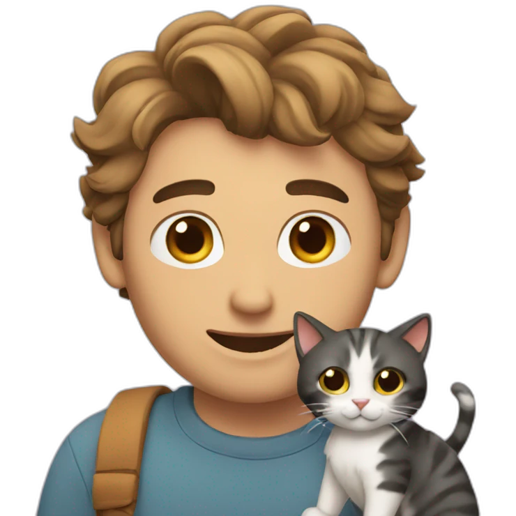 A guy with cat emoji