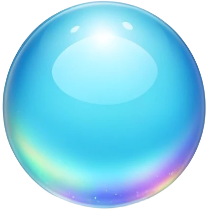 Round cut blue smithsonite gemstone with sky blue color and holographic rainbow reflections emoji