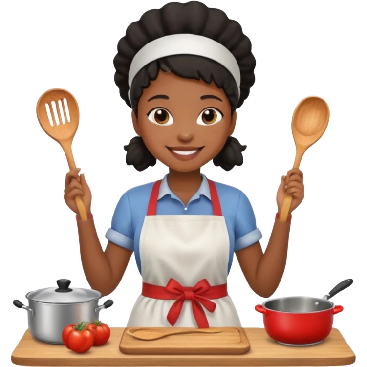 Black girl cooking  emoji