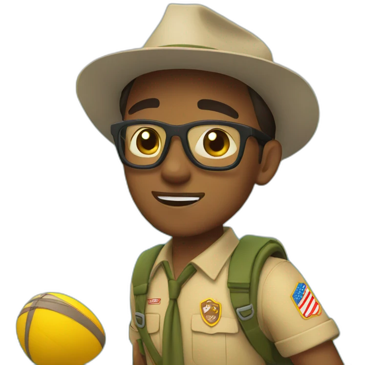 Scout en una piscina nadando  emoji