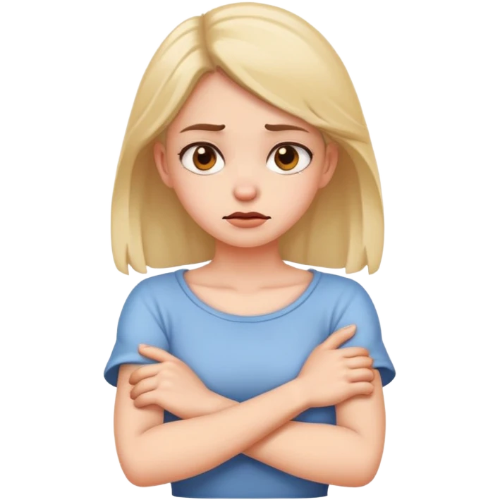 arms crossed holding neck mad girl emoji