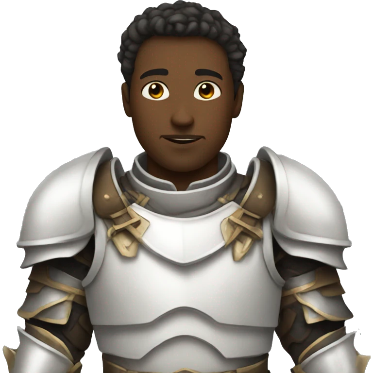 human with heavy white armor fantasy emoji