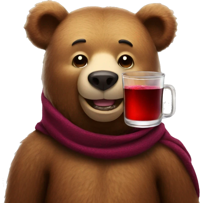 Bear with mulled wine  emoji