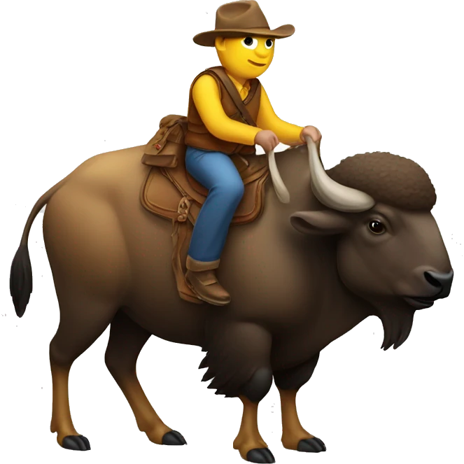 Goose riding a bison emoji