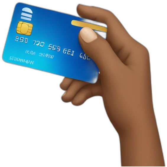 Hand holding a credit card emoji
