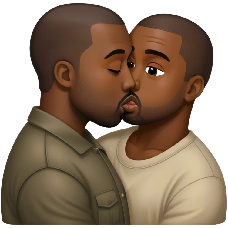 Kanye west kissing another Kanye west  emoji