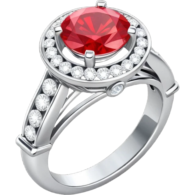 glitter rubi diamond married ring prata emoji