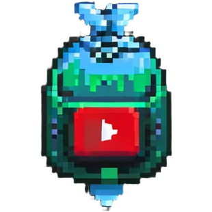 YouTube bell notification icon badge with pixel art style emoji