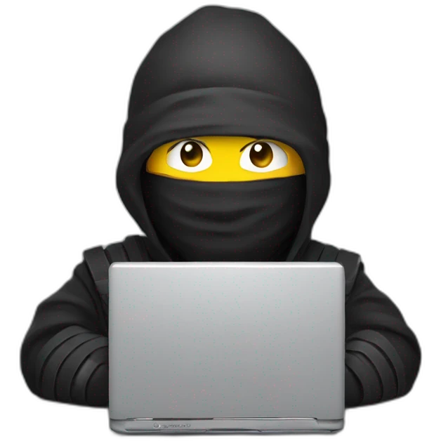 ninja qui tape sur son ordinateur emoji
