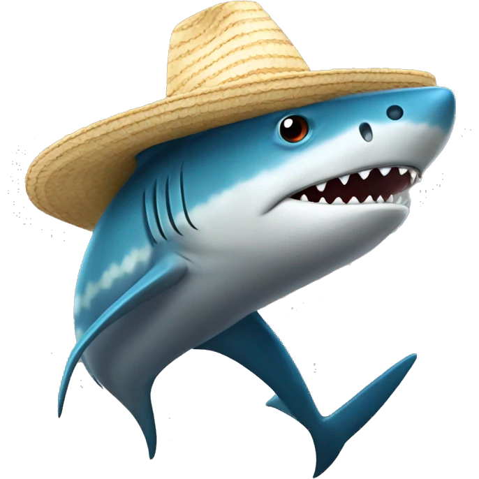 Tiburón con sombrero de copa emoji