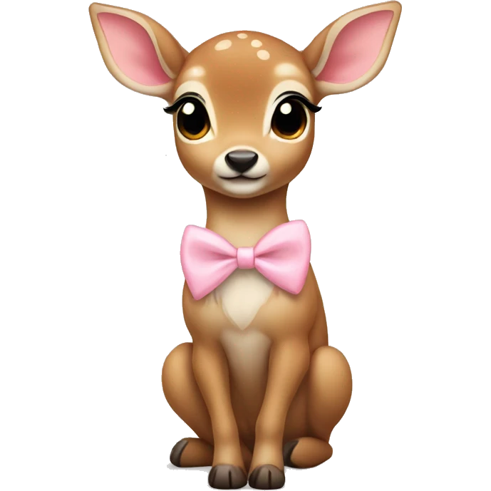 fawn with light pink bow  emoji