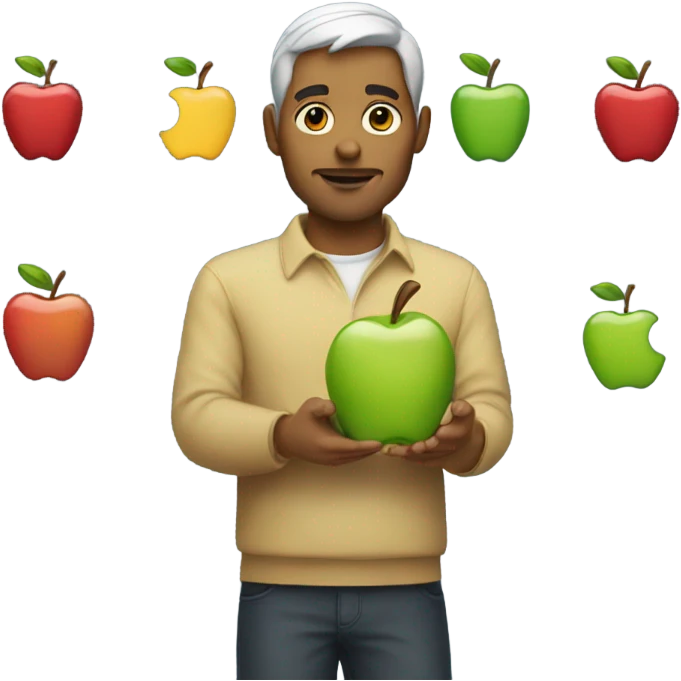 Man with a totally apple set up  emoji