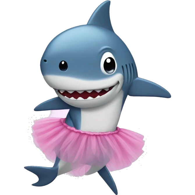 shark with a tutu and bow emoji