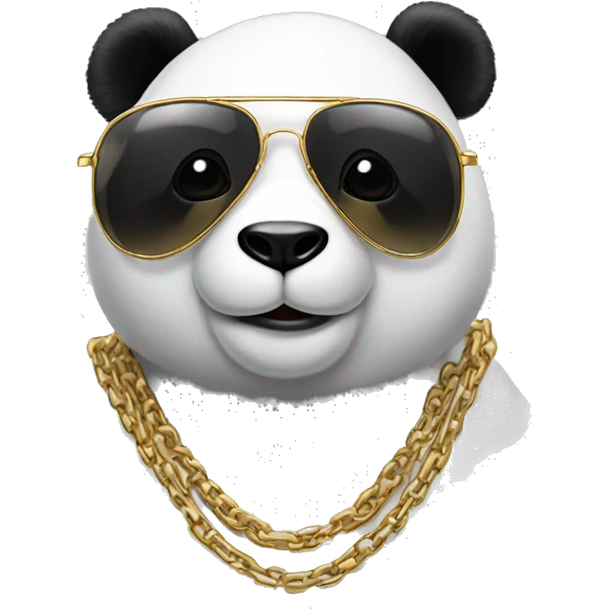 Panda wearing ray-bans and a gold chain emoji