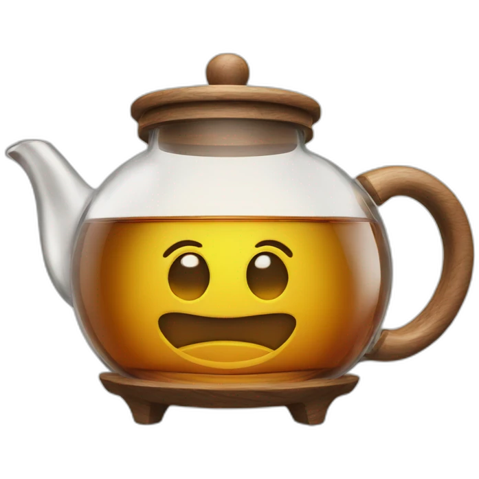 Glass Teapot with wood  emoji