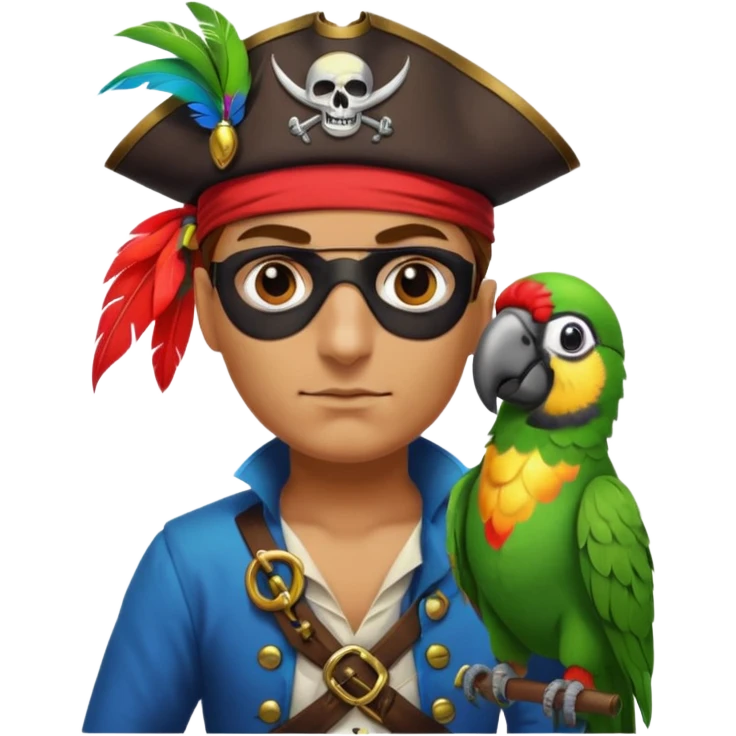 pirate and parrot emoji