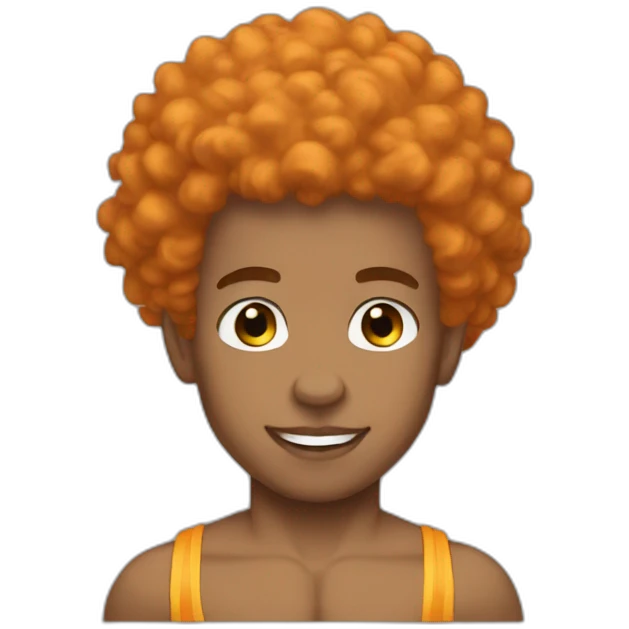 Light skin afro Orangehair bodybuilding emoji