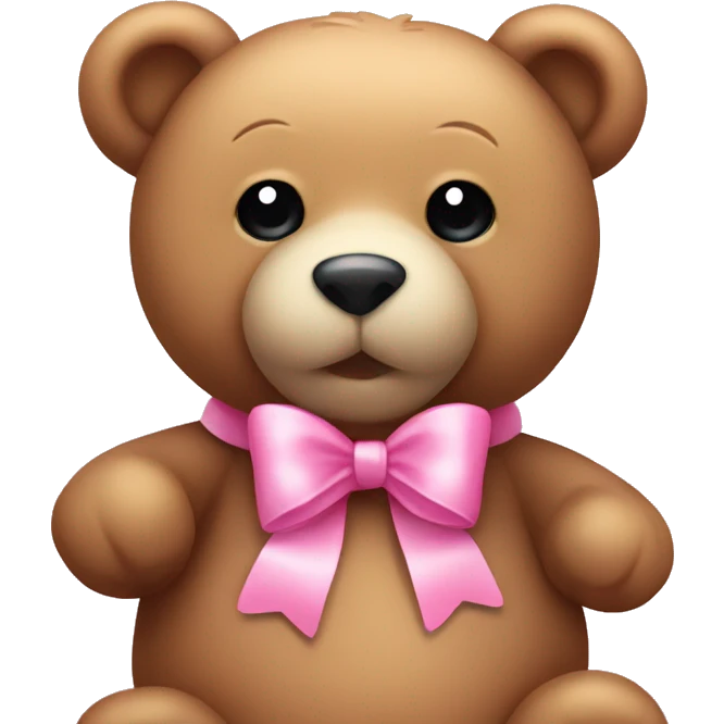 cute teddy bear with pink bow emoji