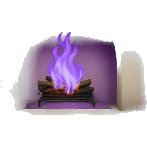 fire place with purple smoke emoji