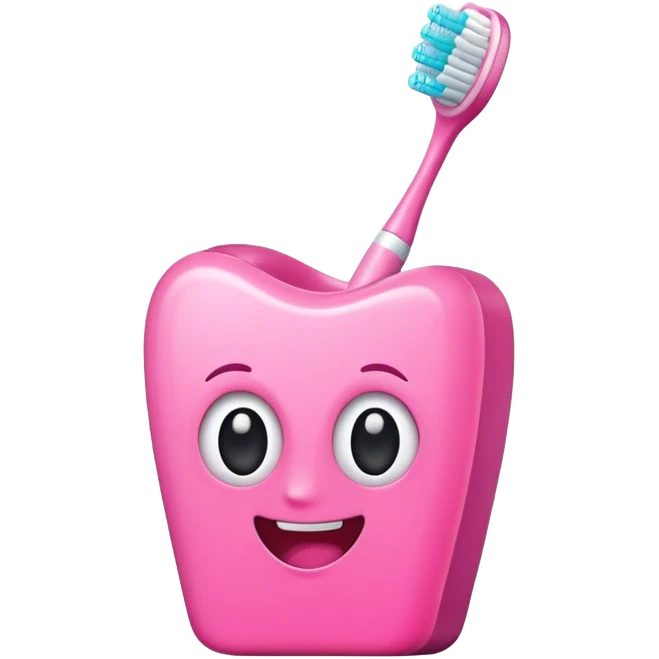 Pink tooth brush emoji