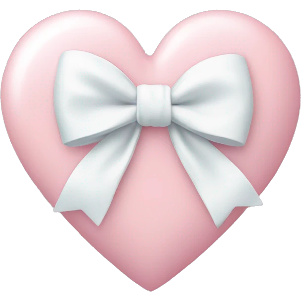 Pastel pink heart with white bow emoji