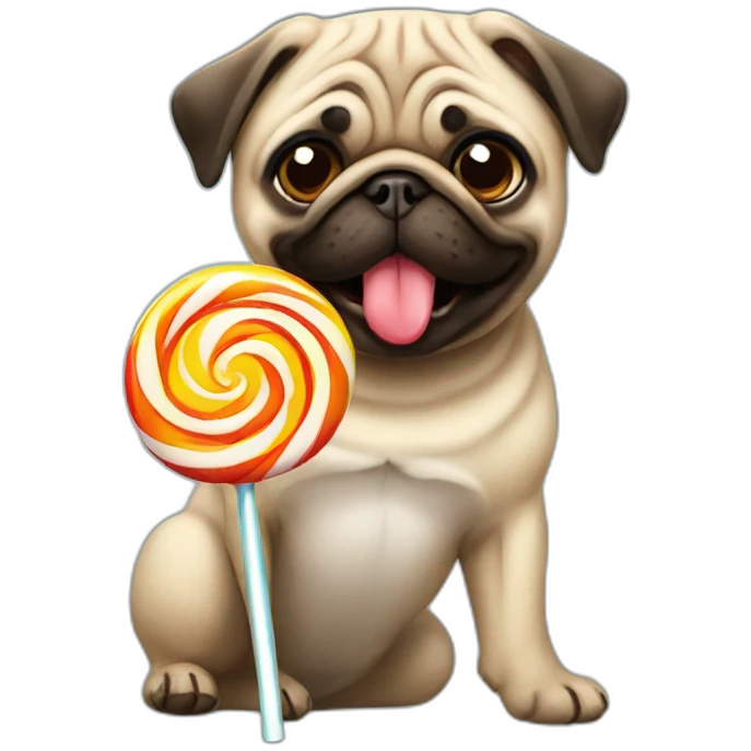 pug with lollipop emoji