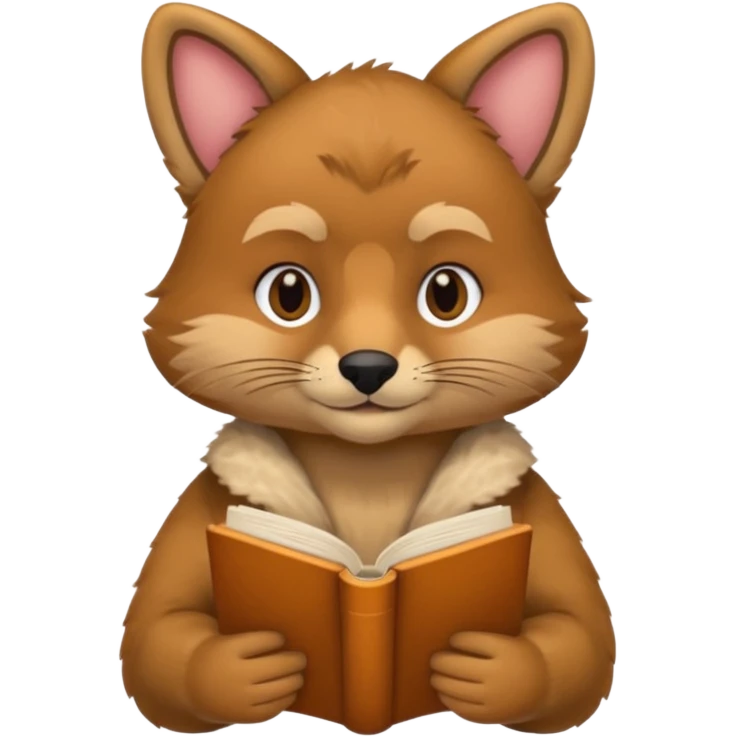 animal reading books emoji