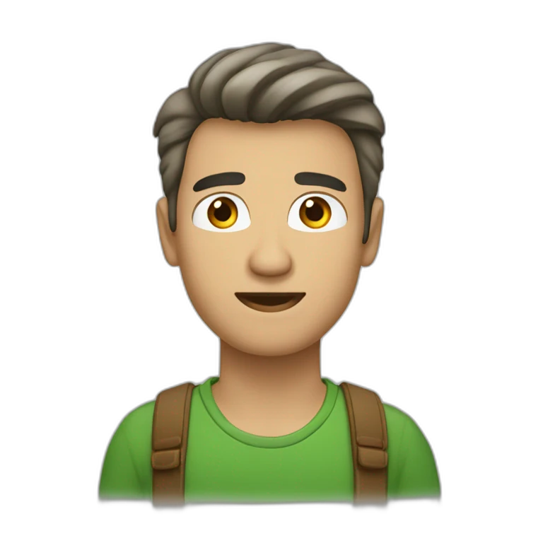 Hombre blanco, cabello castaño claro y ojos verdes emoji