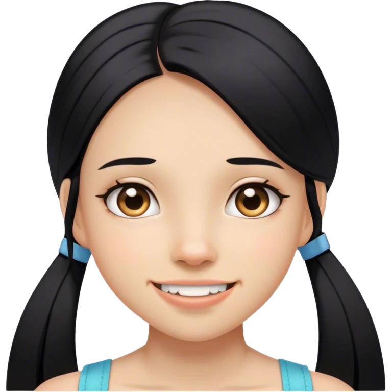 Girl with black straigth hair and brace  emoji