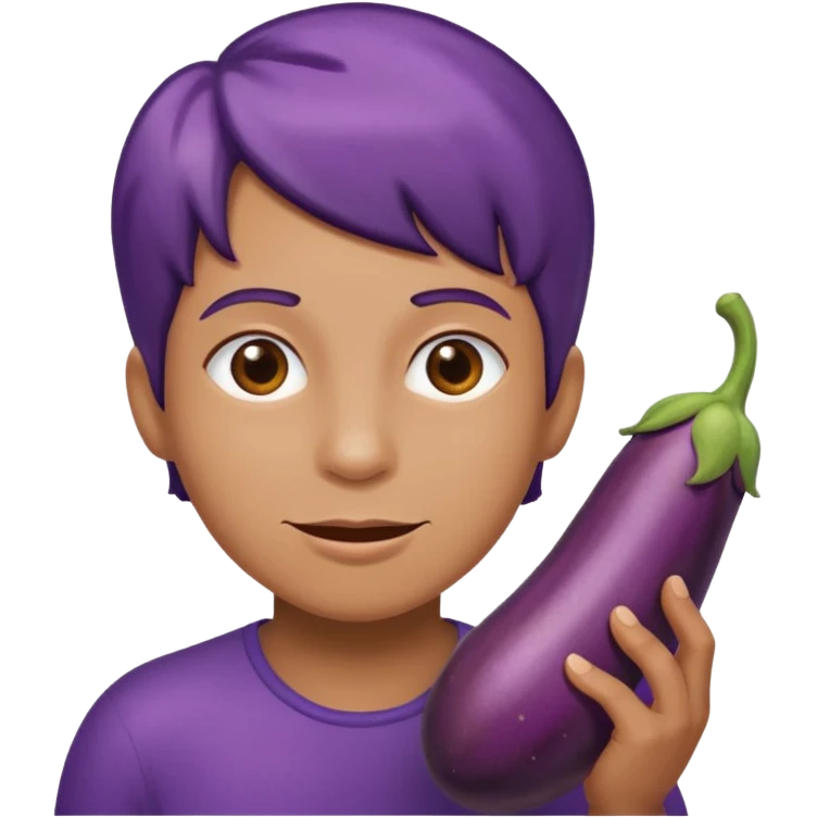 Sucking eggplant emoji