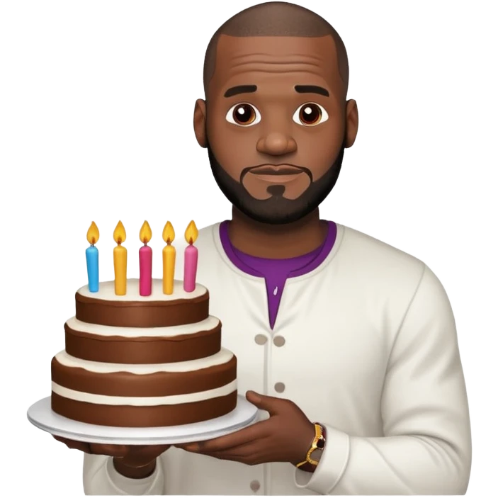 can you make a lebron bald and with a cake emoji