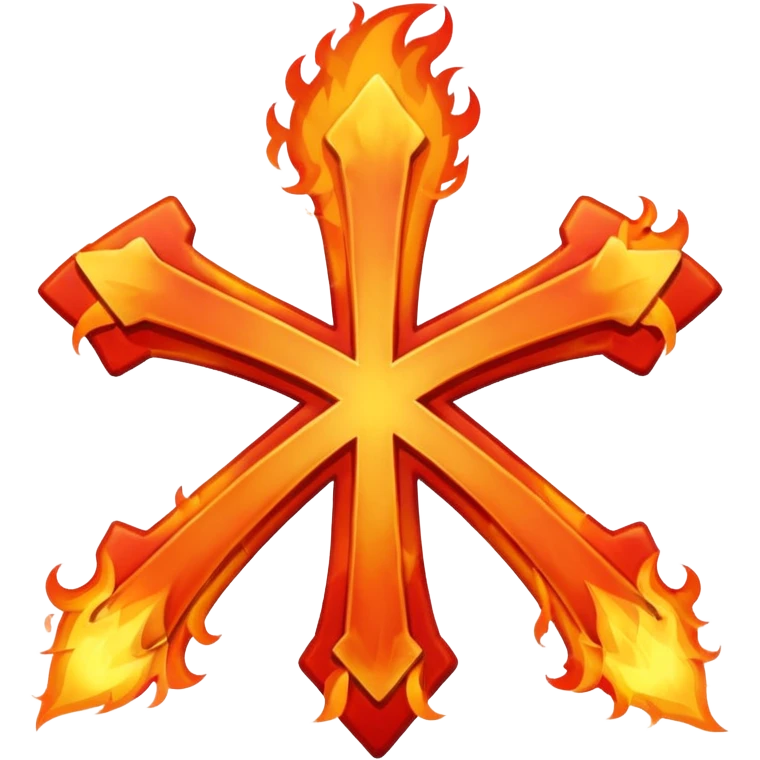 an X-cross on fire emoji