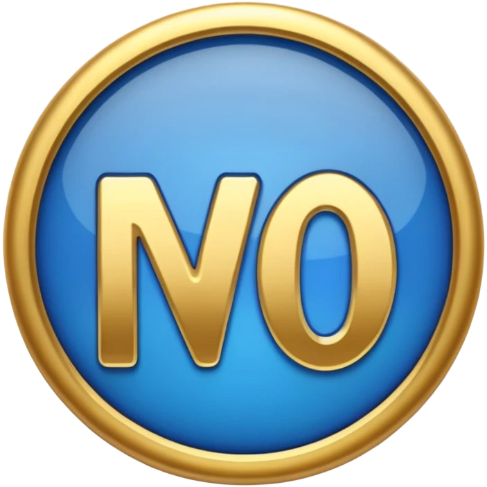 the word "no" in blue and gold emoji