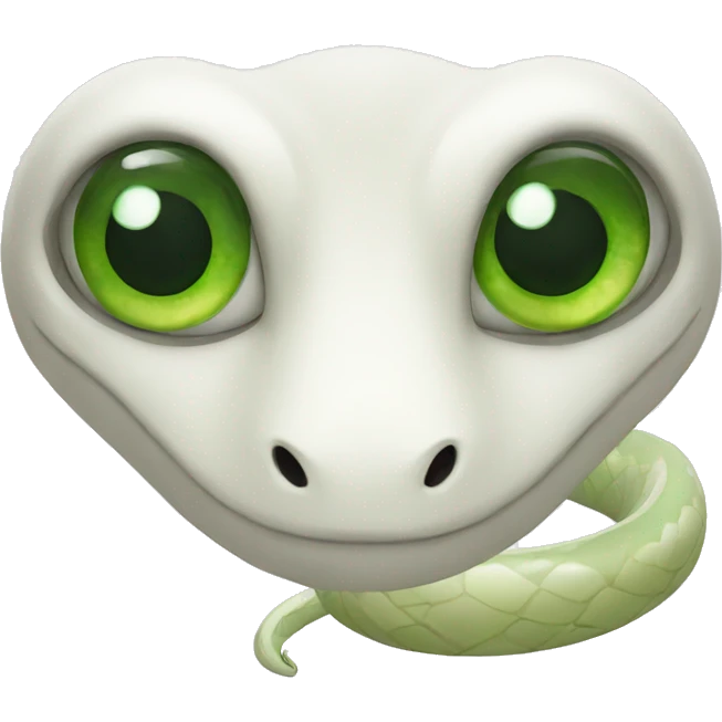 White snake with green eyes emoji