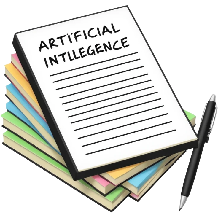 generate a small emoji for the word saying "artificial intelligence on notes" emoji