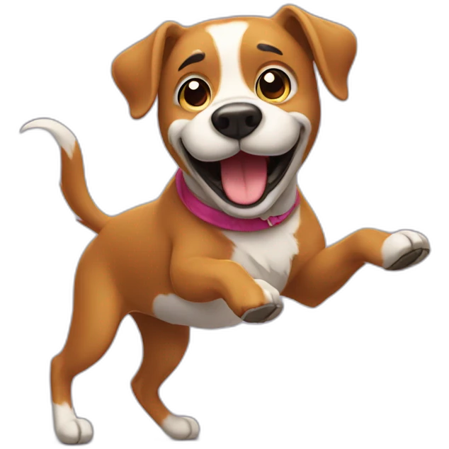 dancing dog with mustache emoji