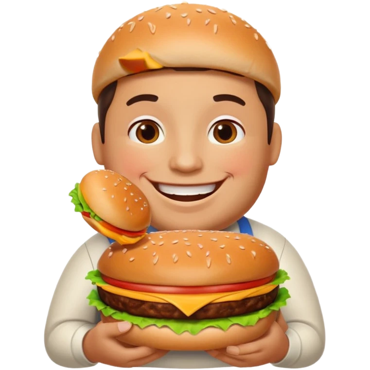 rotund person eating a burger emoji