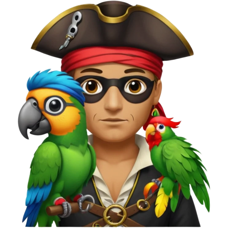pirate and parrot emoji