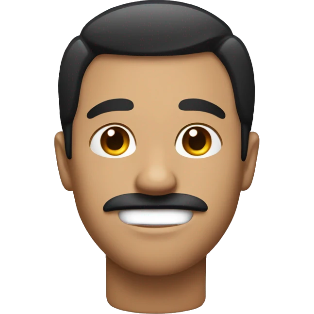 man with short black hair and a really small mustache above his mouth  emoji