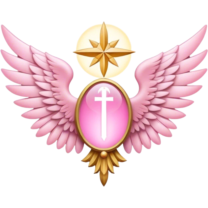 6 wings emblem holy light pink emoji