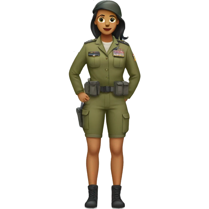 army woman without shoes emoji