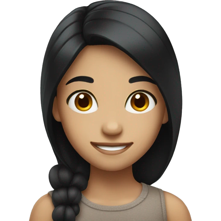 smiling girl with black hair emoji