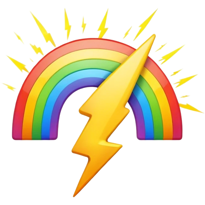 Rainbow and lightning  emoji
