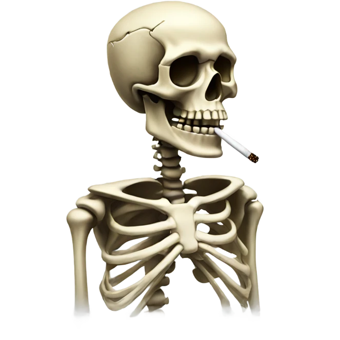 Skeleton smoking  emoji