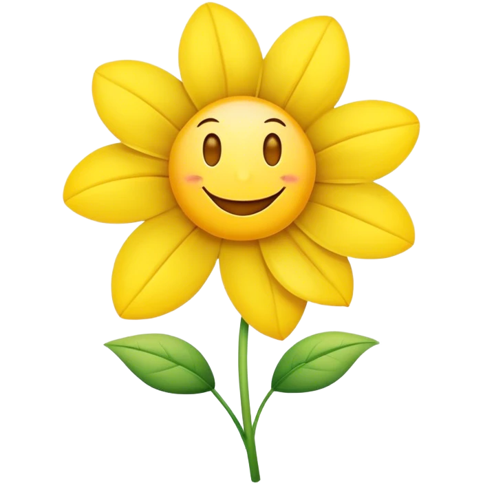 Yellow smiling flower emoji