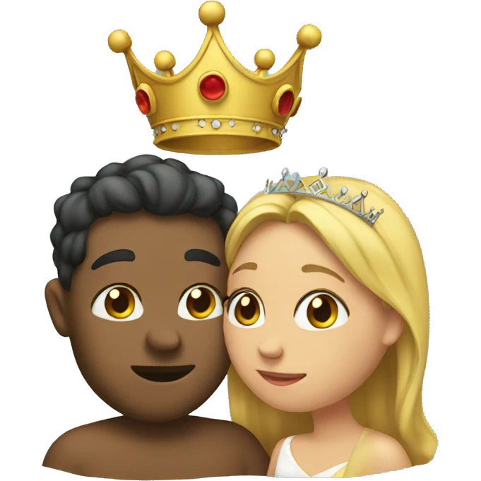 Couple with crowns kissing emoji